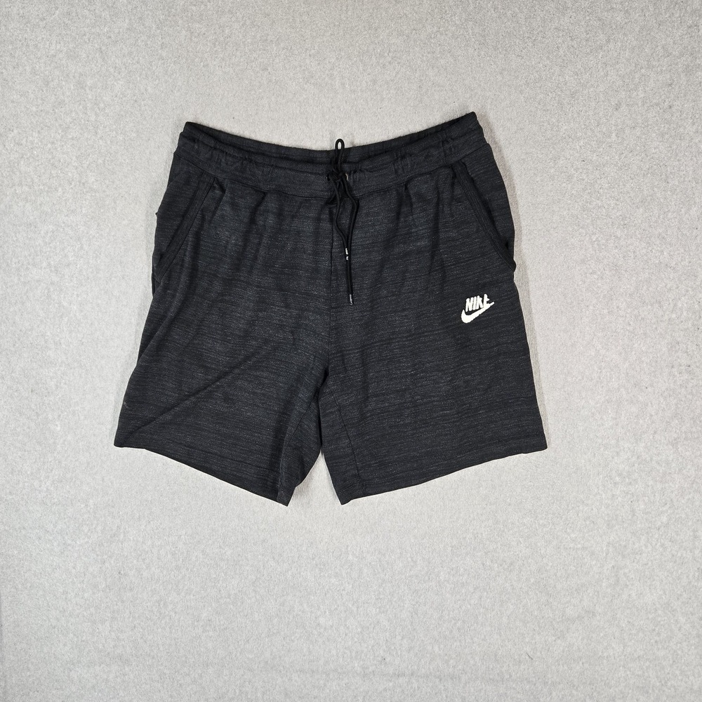 Nike Men Shorts XXL Dark Gray Sweat 885925-010 Zipper Logo 8.5" Inseam